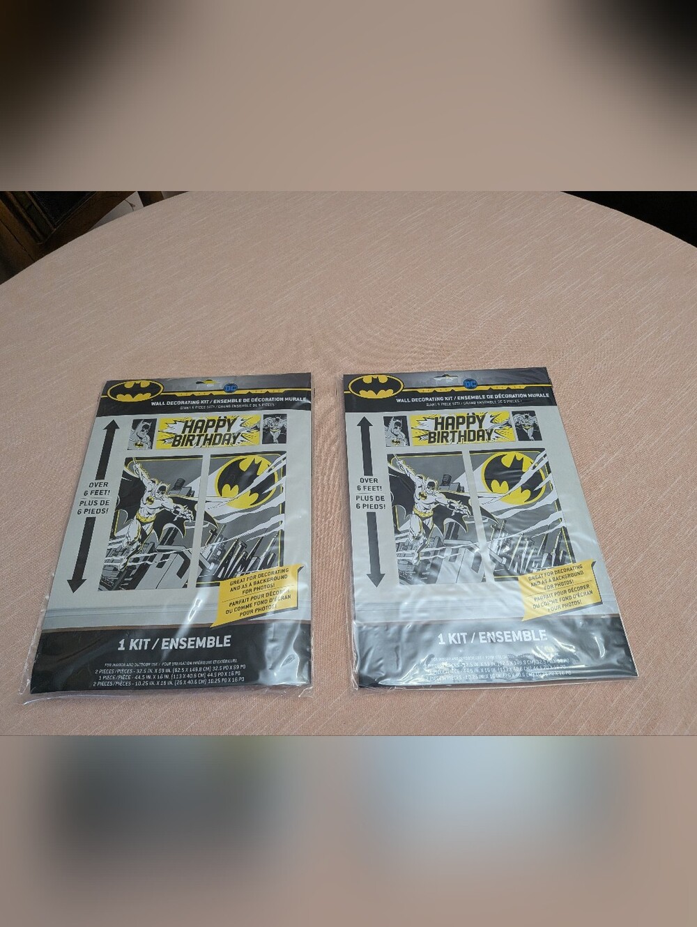 Set of 2 BATMAN WALL DECORATING KIT  Happy Birthday Party Supplies 6 Ft tall